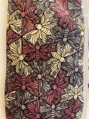 M.C. Escher Infinity Fish Boxelder Silk Moth Tie Made in Italy VTG